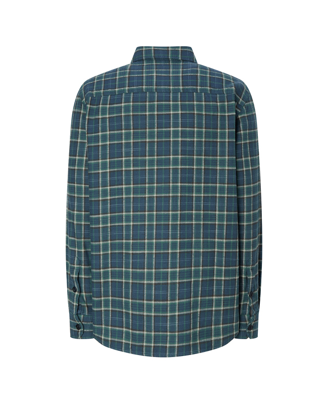 헤지스 남성 그린 슬럽 체크 오버 셔츠 초록 상세