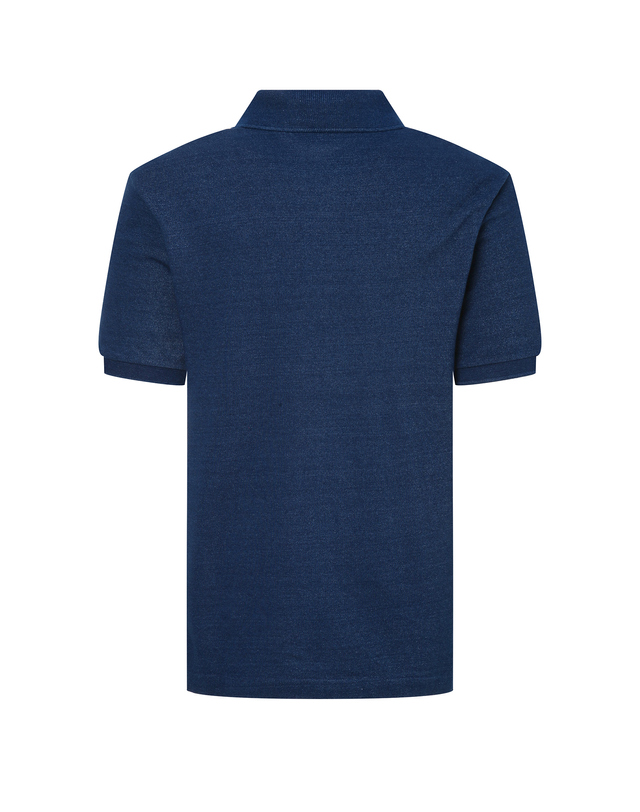 헤지스 남성 [INDIGO DYE] 반팔 피케 티셔츠 블루 착용컷