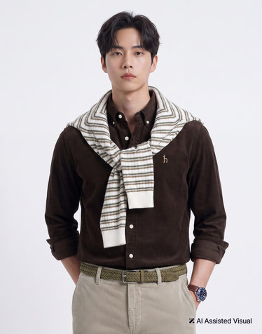 [아이코닉] 브라운 코듀로이 셔츠