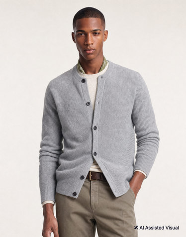 [FINE WOOL] 그레이 하찌 라운드 가디건