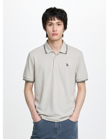 [시즌오프][TENUE] 그레이 냉감 팁 배색 폴로셔츠