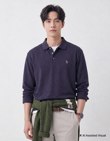 [SOFT COTTON] 퍼플 인터록 폴로 셔츠