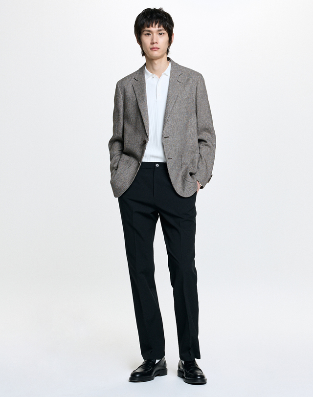 헤지스 남성 FORTEX 브라운 린넨 트위드 자켓 상세