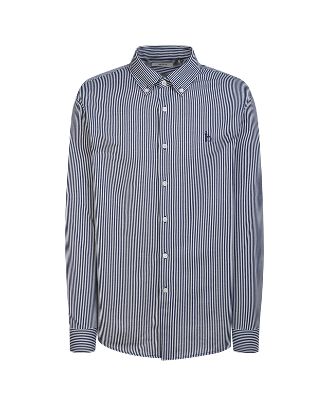 헤지스 남성 네이비 스트라이프 스트레치 셔츠 상세