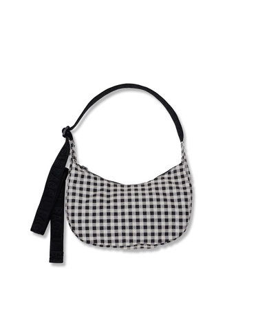 [바쿠백] BAGGU 나일론 크레센트백 스몰 Black & White Gingham