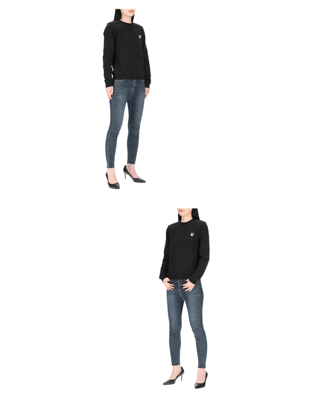 메종 키츠네 메종키츠네 메종키츠네 폭스헤드 로고 LW00302KM0001 P199 레귤러 맨투맨 티셔츠 착용컷
