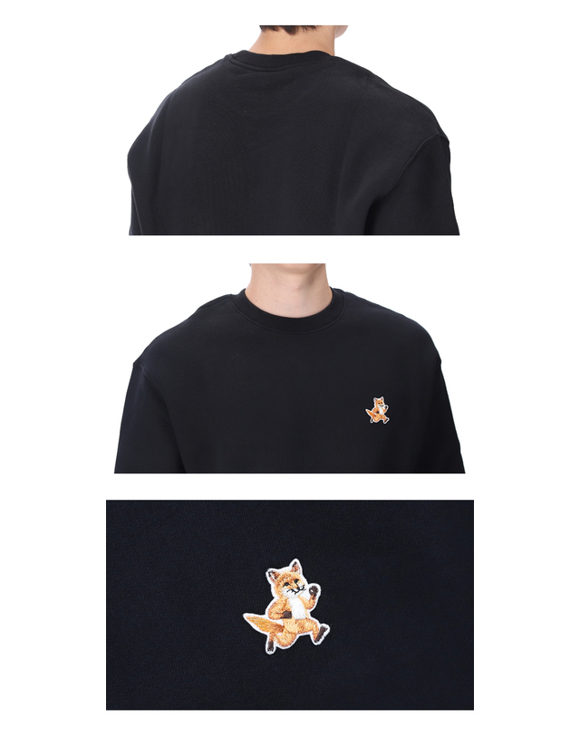 메종 키츠네 메종키츠네 메종키츠네 스피디폭스 패치 MM00313KM0307 P199 남성 기모안감 맨투맨 티셔츠 착용컷