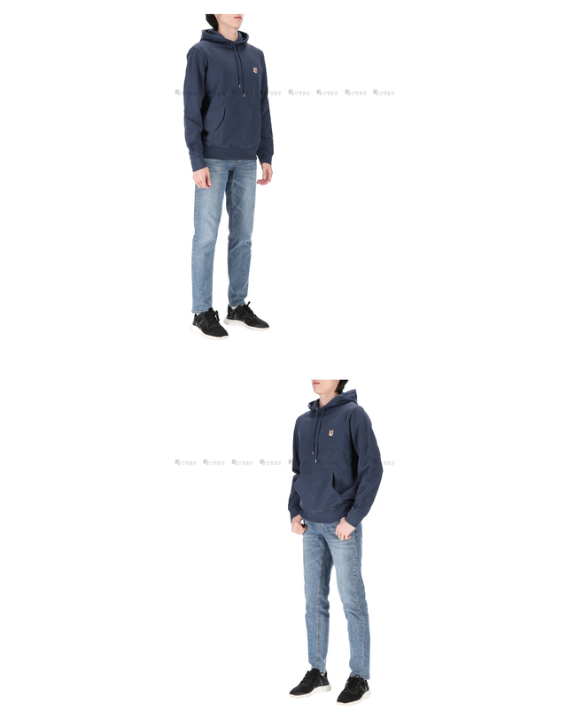 메종 키츠네 메종키츠네 메종키츠네 폭스헤드 패치 LM00702KM0001 P476 후드티셔츠 후드티 착용컷