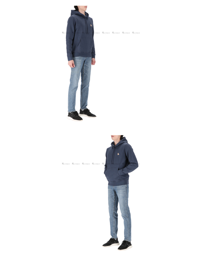 메종 키츠네 메종키츠네 칠렉스 폭스 로고 LM00706KM0001 P476 남성 후드 티셔츠 후드티 착용컷