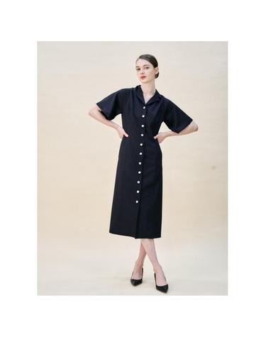 Trumpet Short Sleeve Black Long Dress