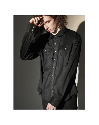 BLACK BOTH SIDES SUEDE LOOSEFIT SHIRT