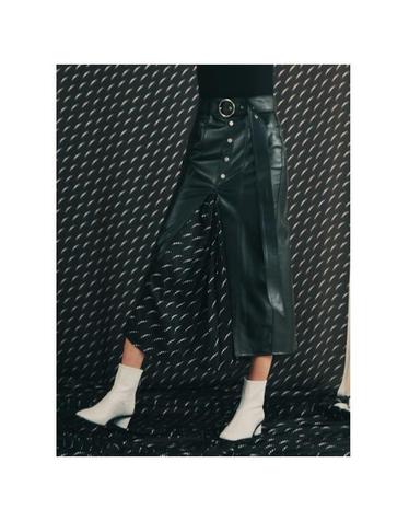 가죽 플레어 롱 스커트_LEATHERETTE FLARE LONG SKIRT