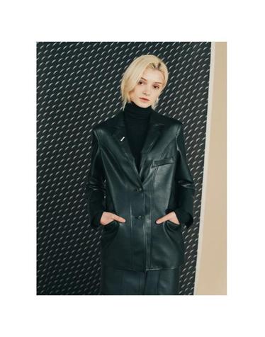 레더 루즈핏 싱글 자켓_LEATHERETTE LOOSE-FIT SINGLE JACKET