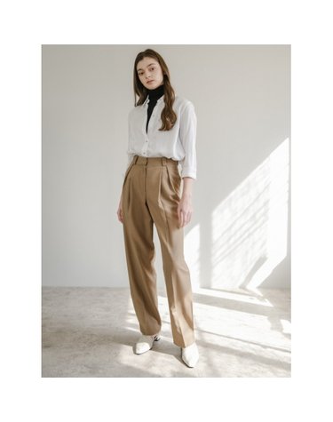 하이라이즈 울 테이퍼드 팬츠_HIGHRISE WOOL TAPERED PANTS