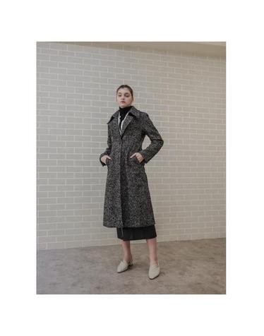 SLIM WAIST WOOL HERRINGBORN LOOSE FIT SINGLE BREAST LONG COAT_울 헤링본 싱글 브레스트 루즈핏 롱 코트