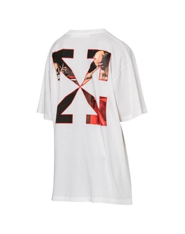 오프화이트 OFF WHITE 오프 화이트 티셔츠 OMAA038R21JER0030125 / 오버핏 반팔티셔츠 착용컷