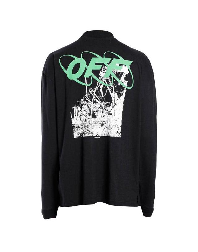 오프화이트 OFF WHITE 오프 화이트 티셔츠 OMAB032F191850131001 / 하이넥 롱슬리브 긴팔티셔츠 착용컷