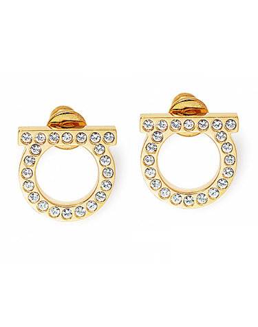 [FERRAGAMO] 페라가모 간치니 크리스탈 귀걸이 76-0122 GOLD 696573