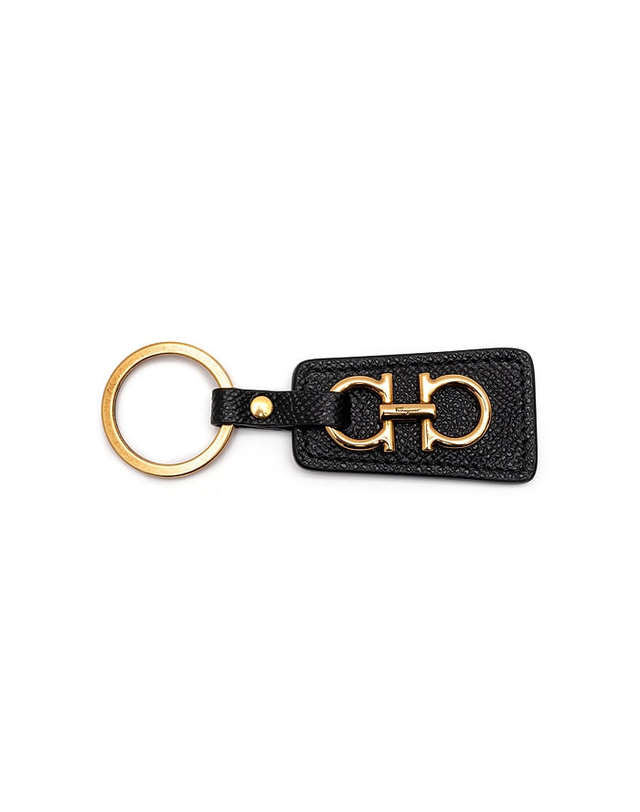 살바토레 페라가모 [FERRAGAMO] 페라가모 간치니 키링 22-E014 NERO 734287 착용컷