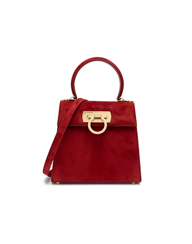 살바토레 페라가모 [FERRAGAMO] 페라가모 간치니 스몰 탑 핸들백 21-2193 ROSSO 751454 착용컷