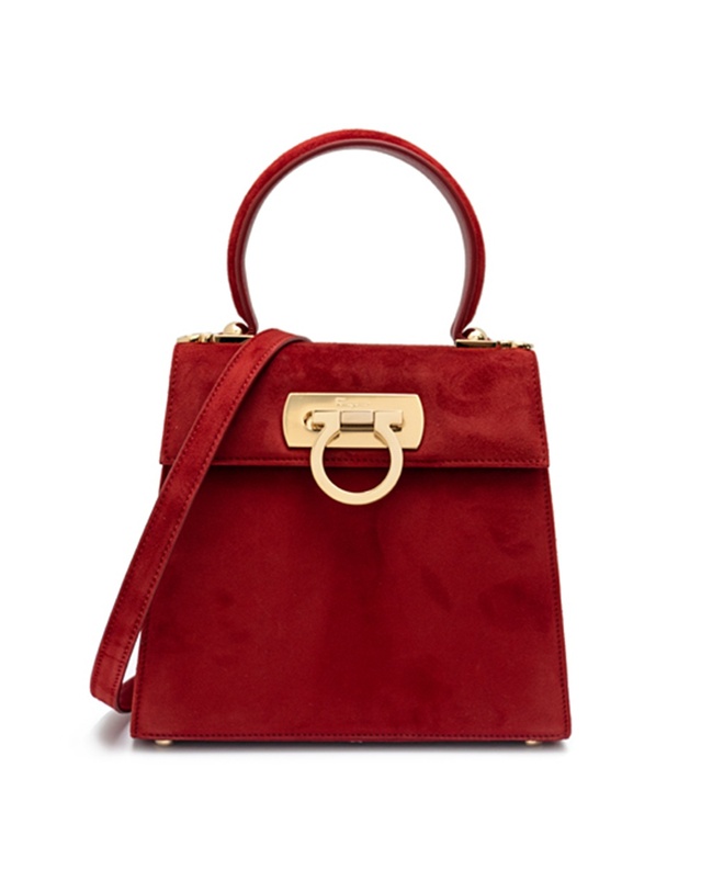 살바토레 페라가모 [FERRAGAMO] 페라가모 간치니 스몰 탑 핸들백 21-2193 ROSSO 751454 착용컷