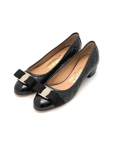 [FERRAGAMO] 페라가모 바라 퀼팅 펌프스 VARAQ-3CM NERO 672114