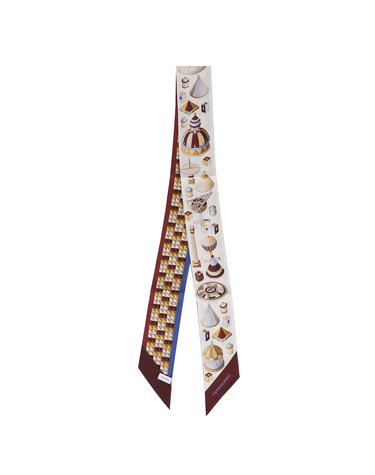 페라가모 여성 나디르 프린트 미니 방도 스카프 32-0975 BEIGE+BROWN 780019