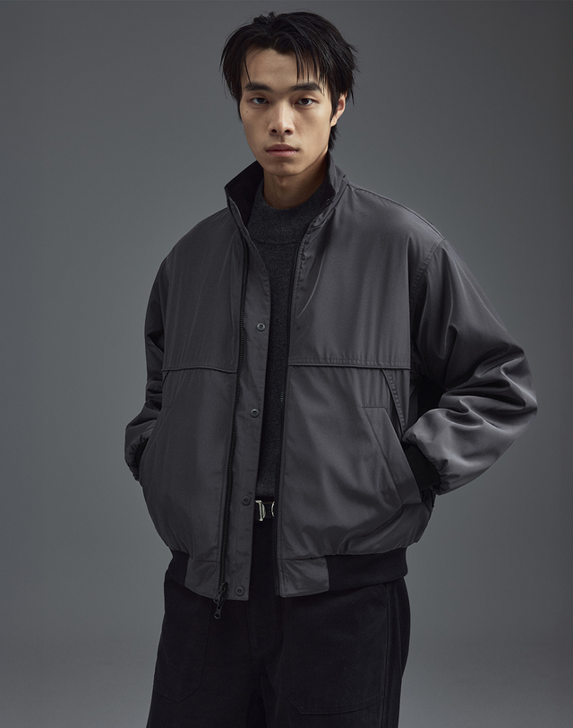 일꼬르소 POLARTEC® 플리스 리버서블 웜업 자켓 블랙 착용컷