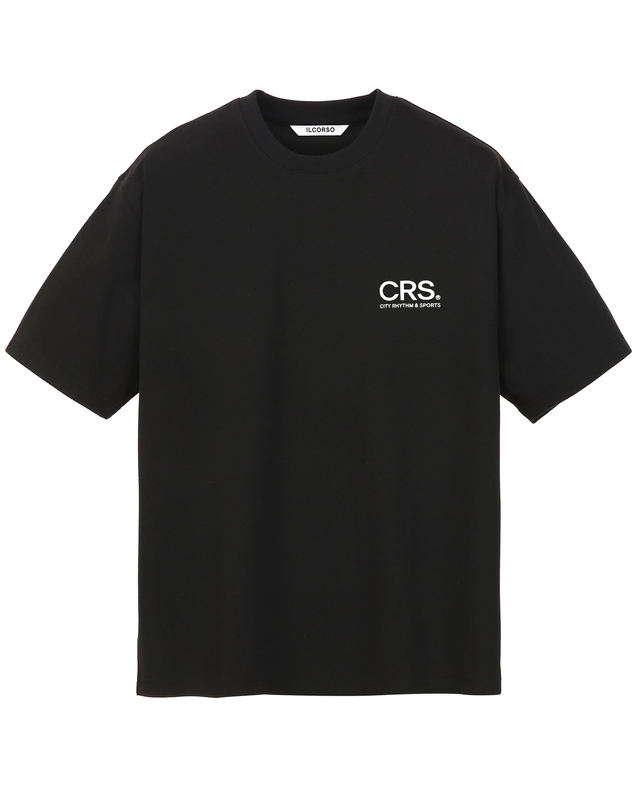일꼬르소 CRS 「Sorona Cotton」 스포팅 기어 숏 슬리브 티셔츠 블랙 착용컷