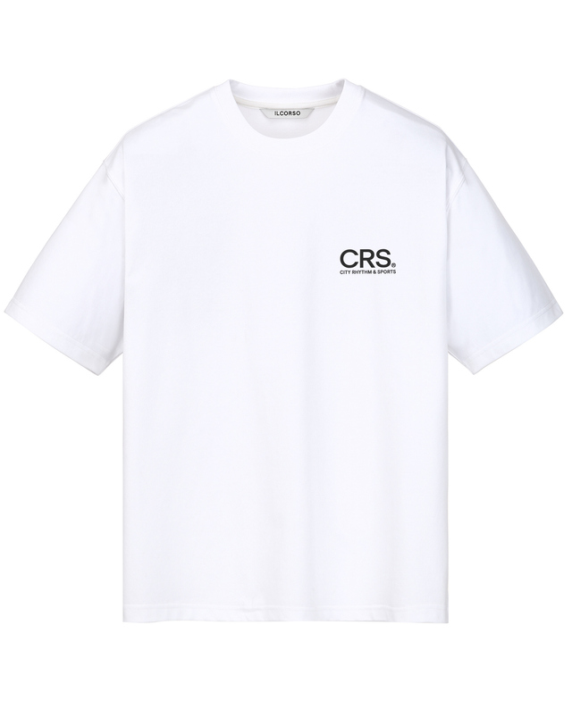 일꼬르소 CRS 「Sorona Cotton」 스포팅 기어 숏 슬리브 티셔츠 흰색 착용컷