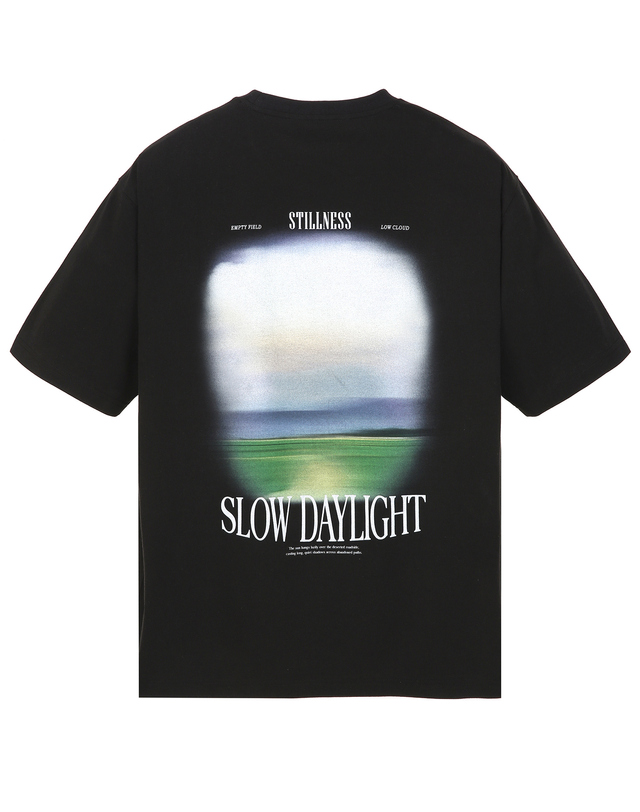 일꼬르소 CRS 「Sorona Cotton」 Slow Daylight 숏 슬리브 티셔츠 블랙 착용컷