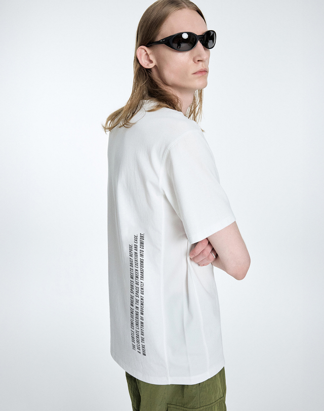 일꼬르소 CRS 「Freeze Cool Cotton」 인시전 숏 슬리브 티셔츠 흰색 착용컷