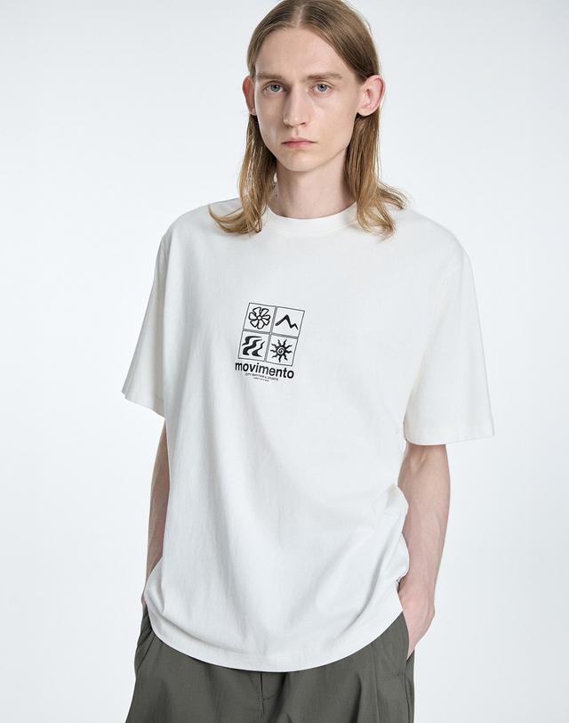 일꼬르소 CRS 「Freeze Cool Cotton 」 다잉 숏 슬리브 티셔츠 흰색 착용컷