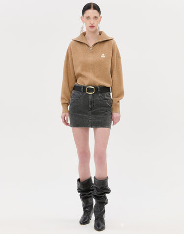 블랙 코듀로이 면혼방 미니스커트