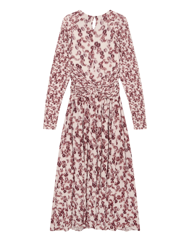 이자벨마랑 오렌지 플라워 긴팔원피스 진한 오렌지 착용컷