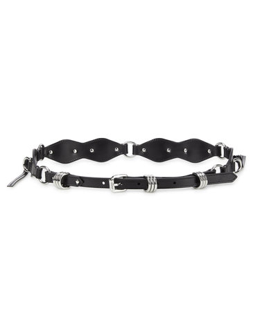 [BOLTON BELT] 블랙 링장식 소가죽 벨트