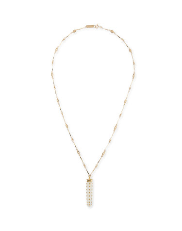 [LONG NECKLACE] 크림 물소 뿔 장식 펜던트 목걸이