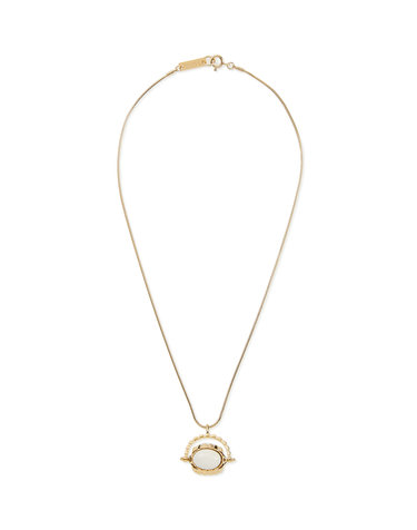 [NECKLACE] 크림 스톤 로테이팅 펜던트 목걸이