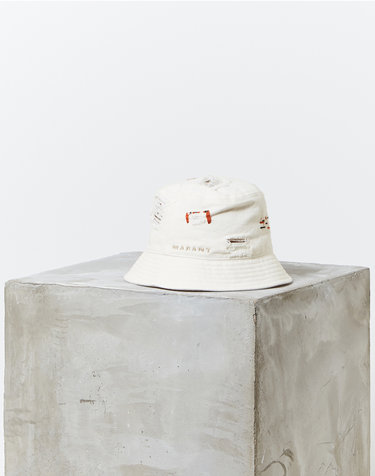 [ISABEL MARANT MEN] 크림 자수장식 린넨혼방 버킷햇