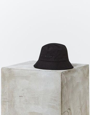 [ISABEL MARANT MEN] 블랙 로고자수 면 버킷햇