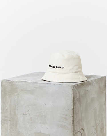 [ISABEL MARANT MEN] 크림 로고자수 면 버킷햇