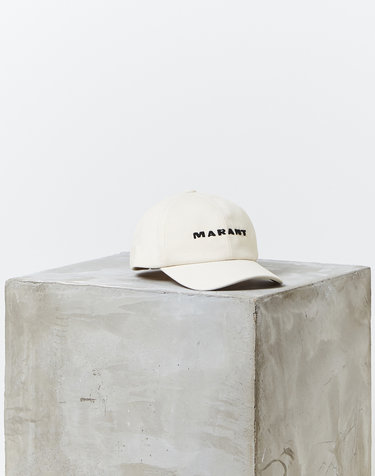 [ISABEL MARANT MEN] 크림 로고자수 면 캡모자