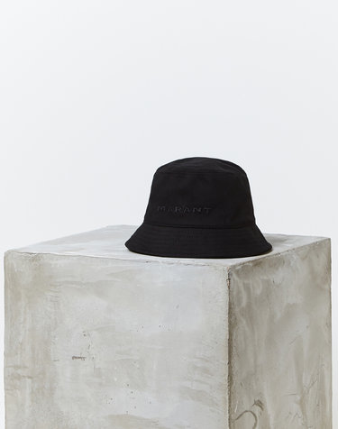 [ISABEL MARANT MEN] 블랙 로고자수 면 버킷햇