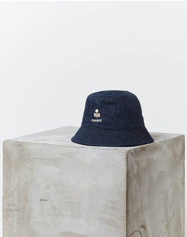 [ISABEL MARANT MEN] 블루 로고자수 면 데님버킷햇