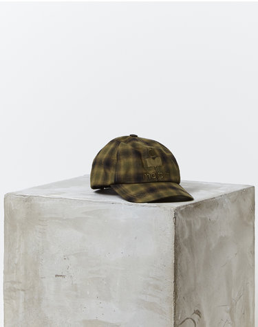 [ISABEL MARANT MEN] 카키 체크 면 캡모자