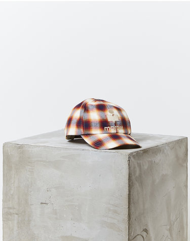 [ISABEL MARANT MEN] 네이비 체크 면 캡모자