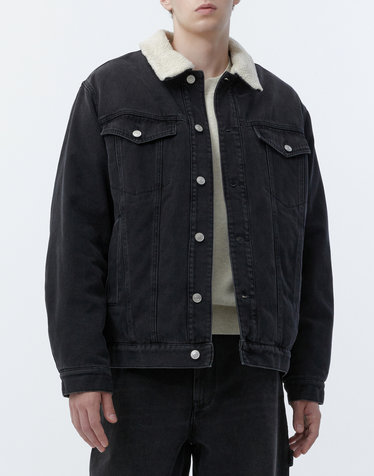 [ISABEL MARANT MEN] 블랙 양털배색 면 데님자켓