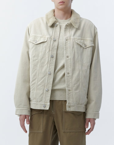 [ISABEL MARANT MEN] 크림 양털배색 린넨혼방 데님자켓