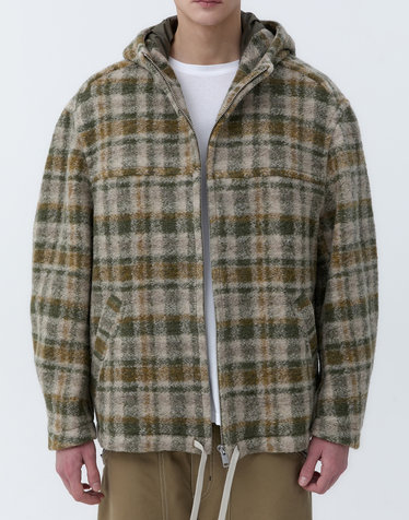 [ISABEL MARANT MEN] 카키 체크 울혼방 후드자켓