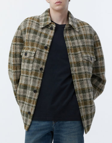 [ISABEL MARANT MEN] 카키 체크 울혼방 긴팔자켓